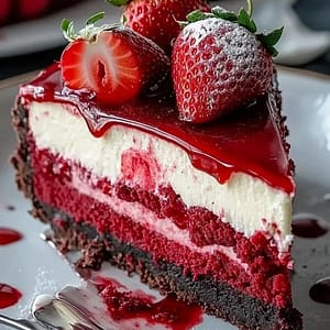 Red Velvet Strawberry Cheesecake