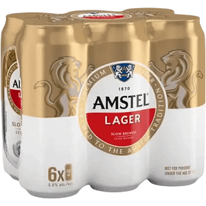 Amstel Lager Beer Cans 6 x 500ml