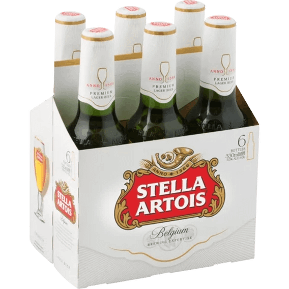 Stella Artois Pure Malt Lager Beer Bottles 6 x 330ml